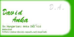 david anka business card